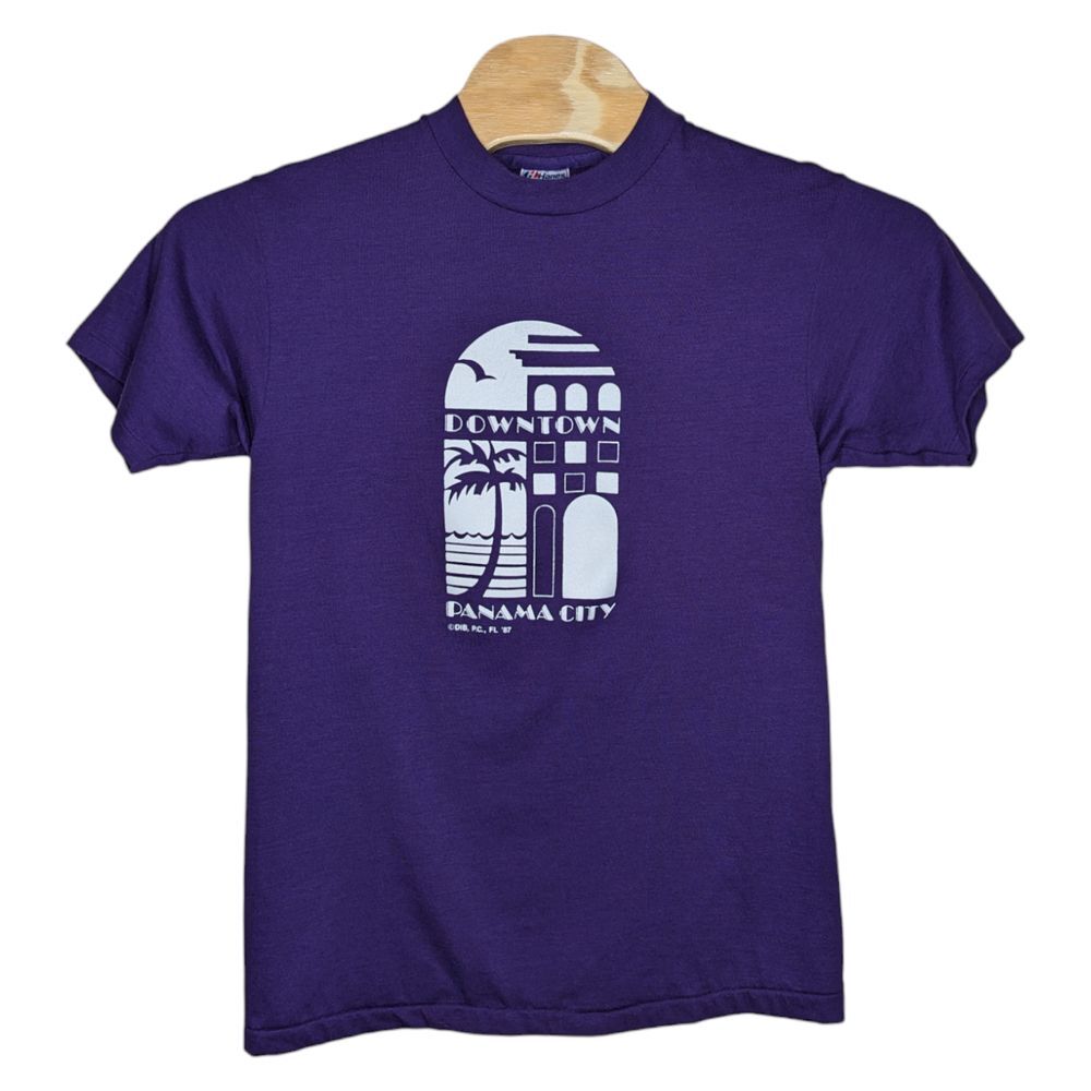 Vintage Downtown Panama City FL T Shirt Large 42-44 Made‎ In USA Florida 1987